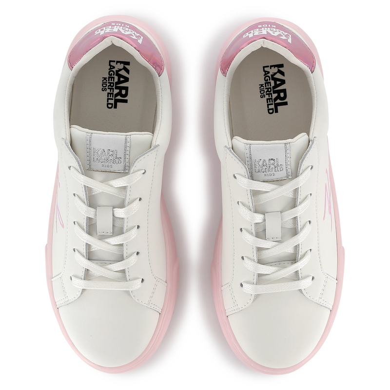 Baskets en cuir à lacets KARL LAGERFELD KIDS 
                    FILLE