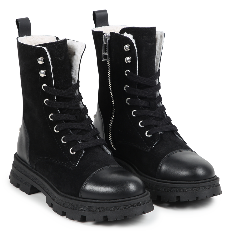 Bottines &agrave; lacets en cuir ZADIG & VOLTAIRE 
                        FILLE