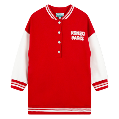 Robe molletonn&eacute;e &agrave; broderies KENZO KIDS FILLE