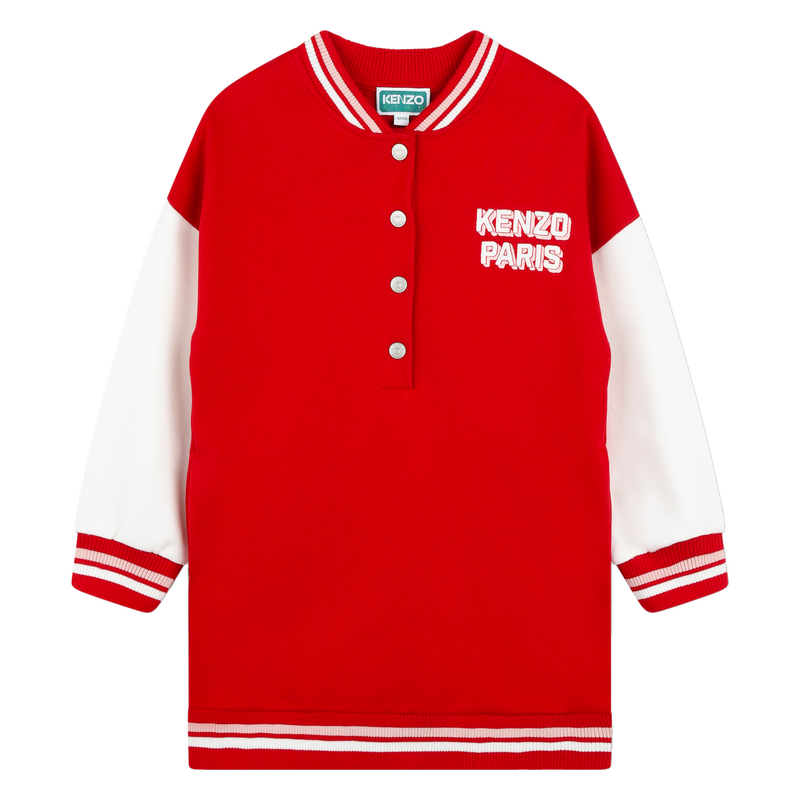Robe molletonn&eacute;e &agrave; broderies KENZO KIDS 
                        FILLE