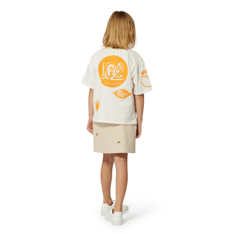 Jupe en coton avec badges KENZO KIDS 
                    FILLE