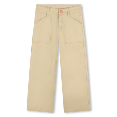 Pantalon &eacute;vas&eacute; en coton KENZO KIDS FILLE