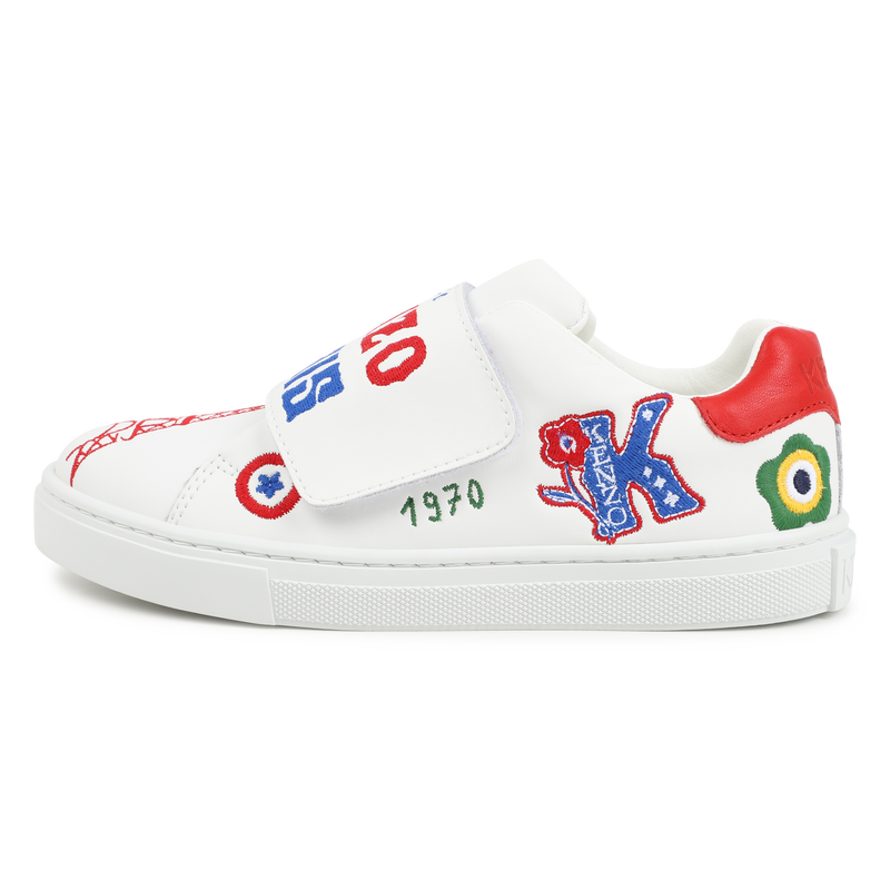 Baskets en cuir avec bande auto-agrippante KENZO KIDS 
                    GARCON