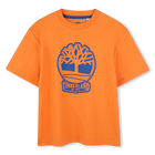 T-shirt bicolore avec logo, NECTARINE, hi-res