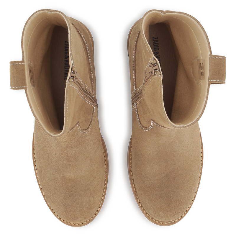 Bottines western en cuir de vachette ZADIG & VOLTAIRE 
                        FILLE