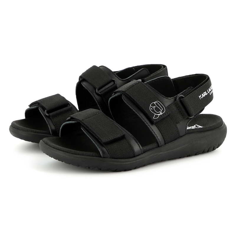 Sandales en cuir de vachette KARL LAGERFELD KIDS 
                    GARCON