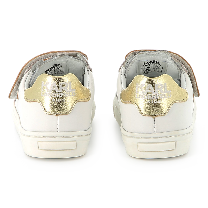 Baskets en cuir à fermeture par bandes auto aggrip KARL LAGERFELD KIDS 
                    FILLE
