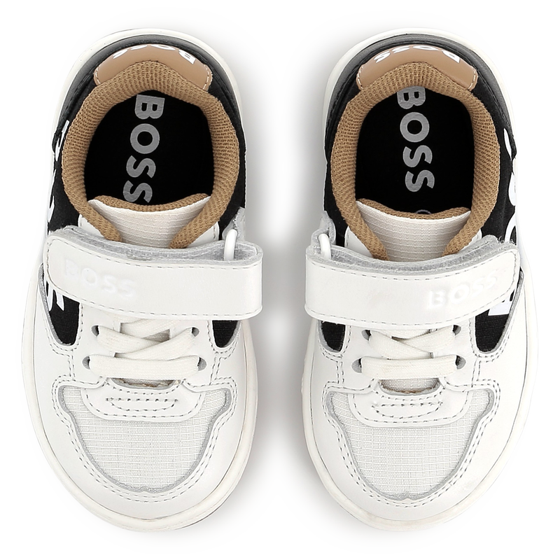 Baskets en cuir fermeture par bandes auto aggripan BOSS 
                    GARCON