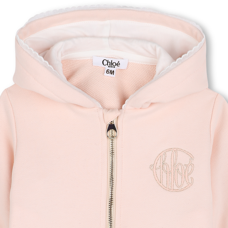 Sweat-shirt zipp&eacute; &agrave; capuche CHLOE 
                        FILLE