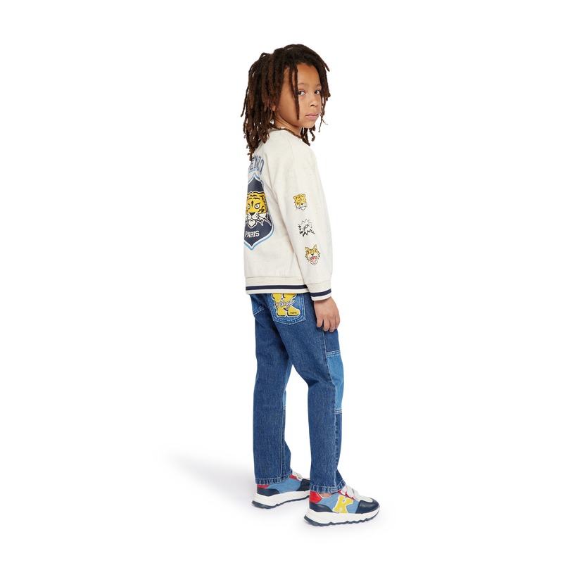 Jean badgé et brodé en coton KENZO KIDS 
                    GARCON