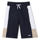 Bermuda de jogging tricolore, BLEU CARGO, hi-res