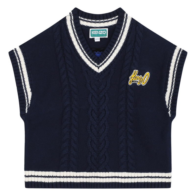 Pull sans manche en jacquard KENZO KIDS 
                    FILLE