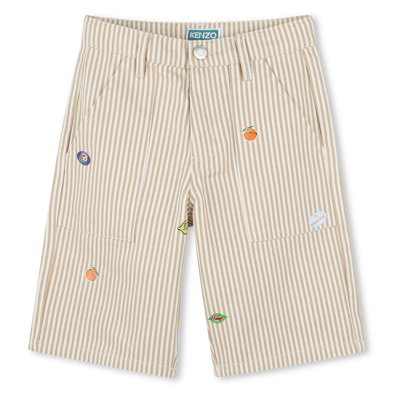 Bermuda rayé avec badges KENZO KIDS 
                    GARCON