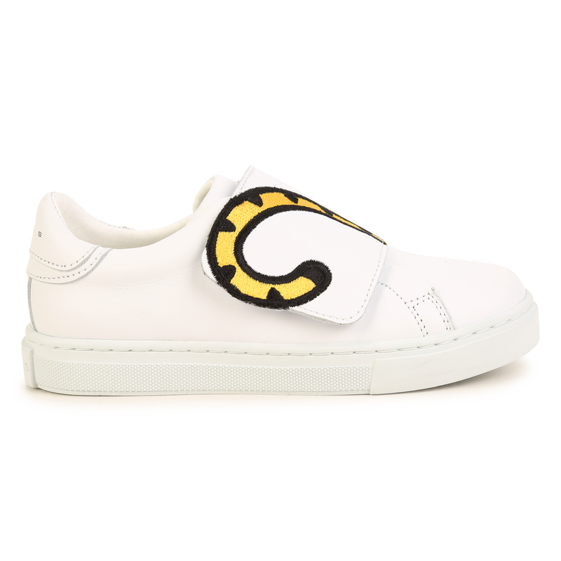 Baskets bande auto-agrippanteées cuir brodé KENZO KIDS 
                    UNISEXE