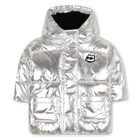 Doudoune &agrave; capuche argent&eacute;e KARL LAGERFELD KIDS 
                    FILLE