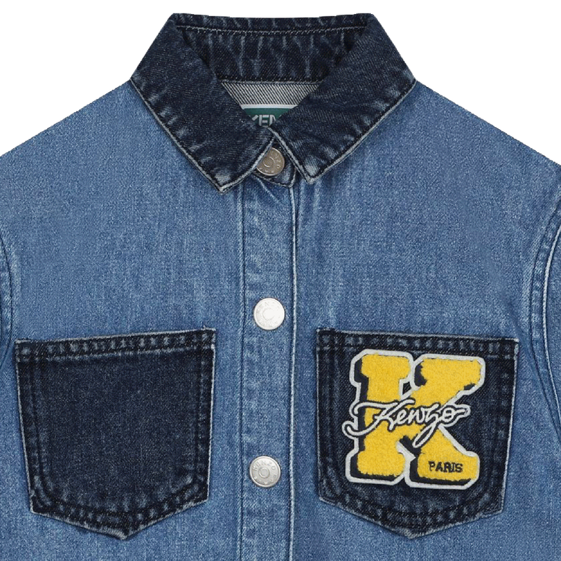 Veste en jean avec badges KENZO KIDS 
                    UNISEXE