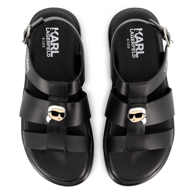 Sandales en cuir avec boucle KARL LAGERFELD KIDS 
                    FILLE