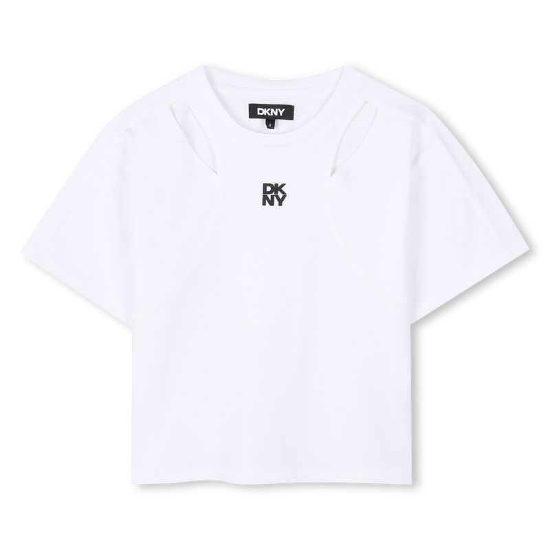 T-shirt ajouré manches courtes DKNY 
                    FILLE