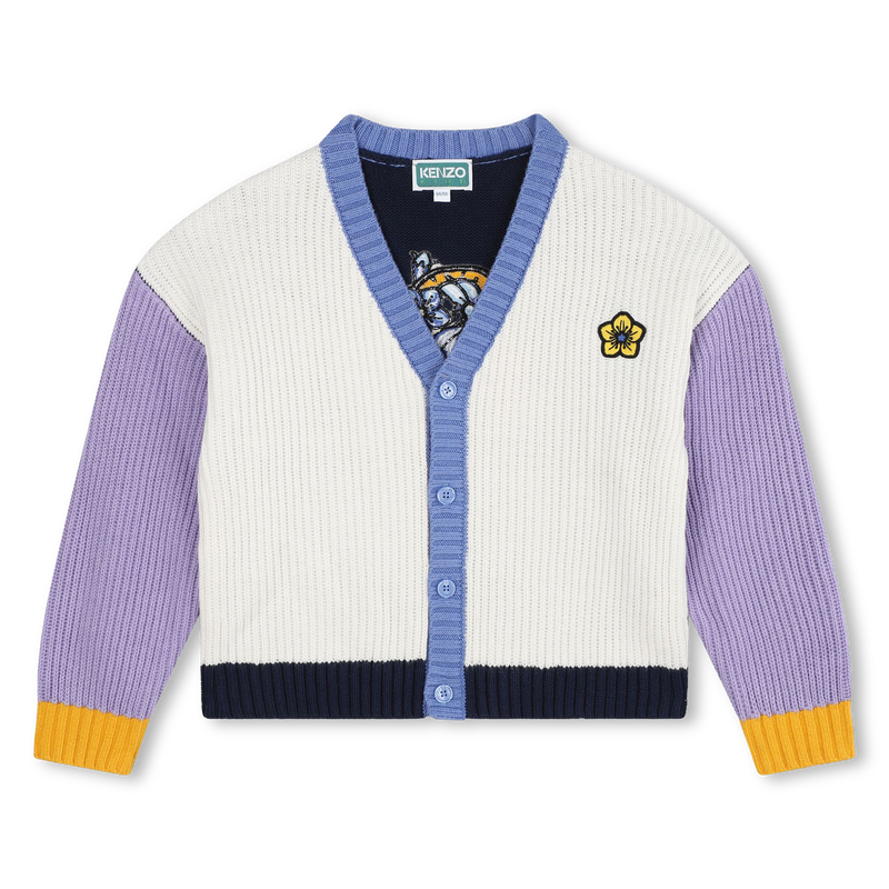 Cardigan en maille multicolore KENZO KIDS 
                    FILLE