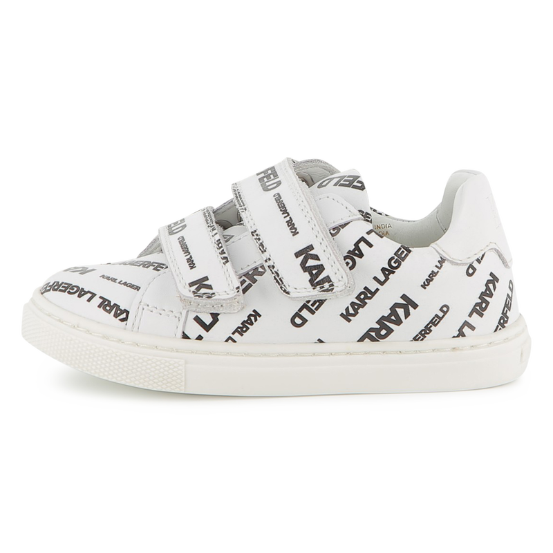 Baskets en cuir à fermeture par bandes auto aggrip KARL LAGERFELD KIDS 
                    UNISEXE