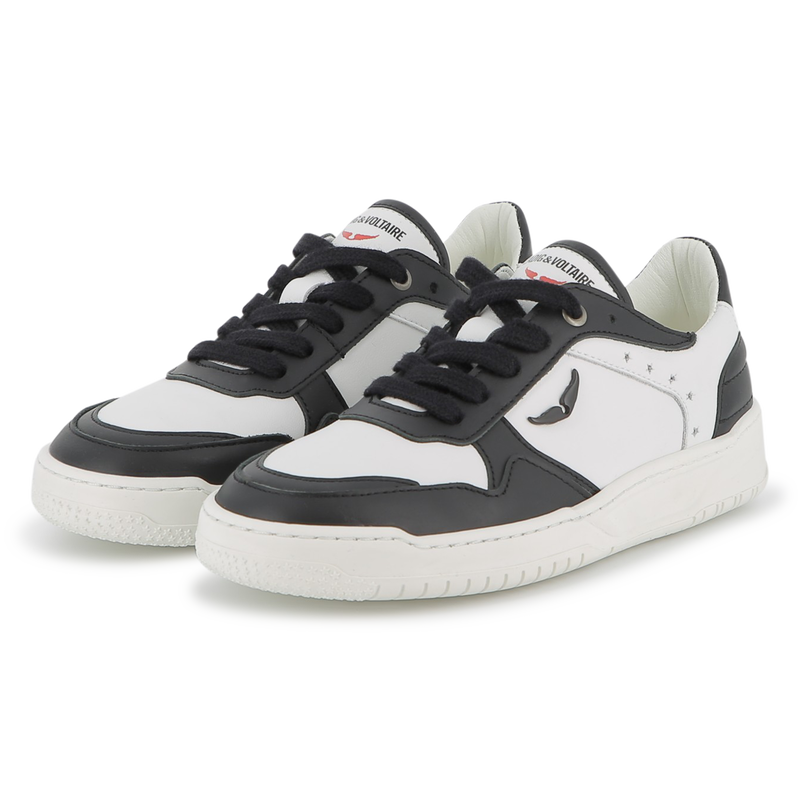 Baskets &agrave; lacets en cuir de vachette ZADIG & VOLTAIRE 
                        UNISEXE