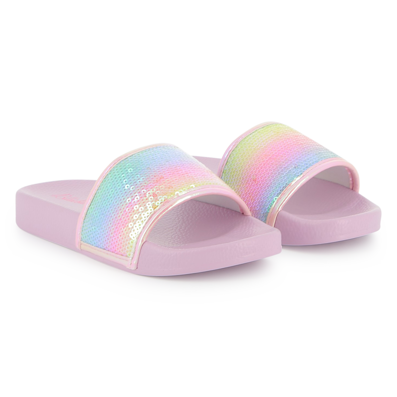 Claquettes orn&eacute;es de sequins iris&eacute;s BILLIEBLUSH 
                        FILLE