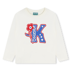 T-shirt coton manches longues KENZO KIDS 
                    FILLE