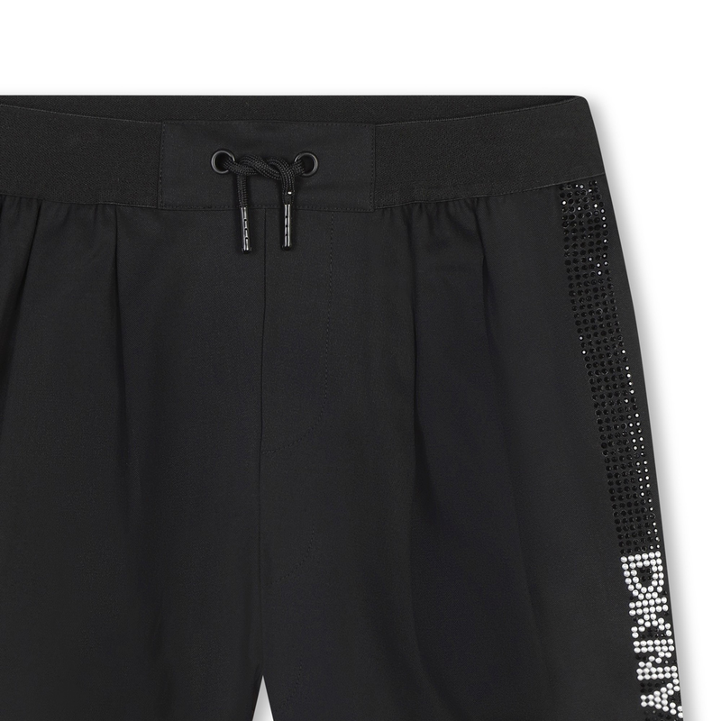 Short en coton &agrave; strass DKNY 
                        FILLE
