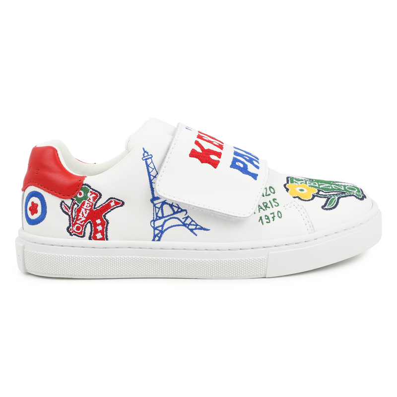 Baskets en cuir avec bande auto-agrippante KENZO KIDS 
                    GARCON
