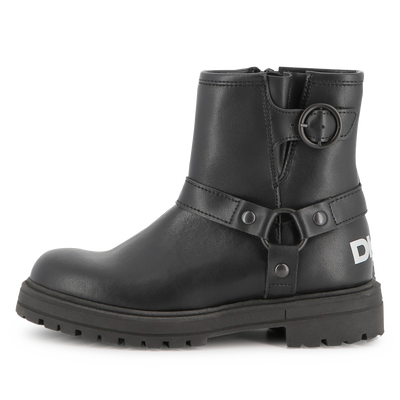 Bottes motard en cuir de vachette DKNY FILLE