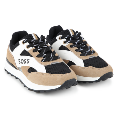 Baskets lacées en cuir de vachette BOSS GARCON