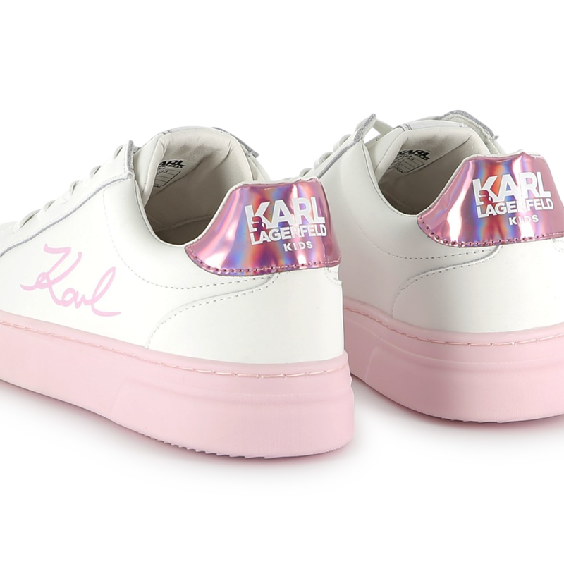 Baskets en cuir à lacets KARL LAGERFELD KIDS 
                    FILLE