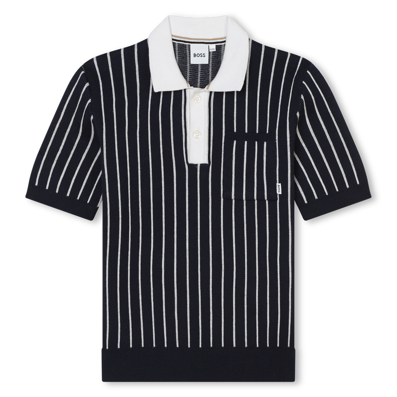 Polo rayé avec poche poitrine BOSS 
                    GARCON
