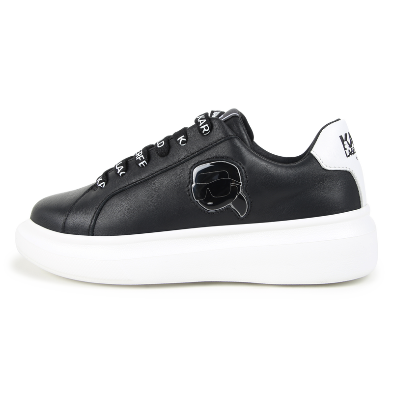 Baskets basses en cuir de vachette KARL LAGERFELD KIDS 
                    GARCON
