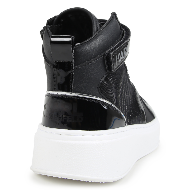 Baskets montantes en cuir de vachette KARL LAGERFELD KIDS 
                        FILLE