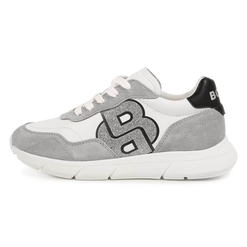 Baskets lac&eacute;es en cuir de vachette BOSS 
                        FILLE