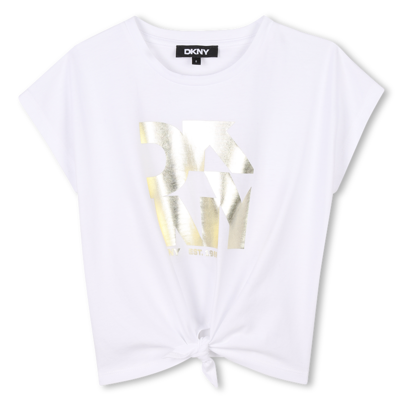 T-shirt noué en coton DKNY 
                    FILLE