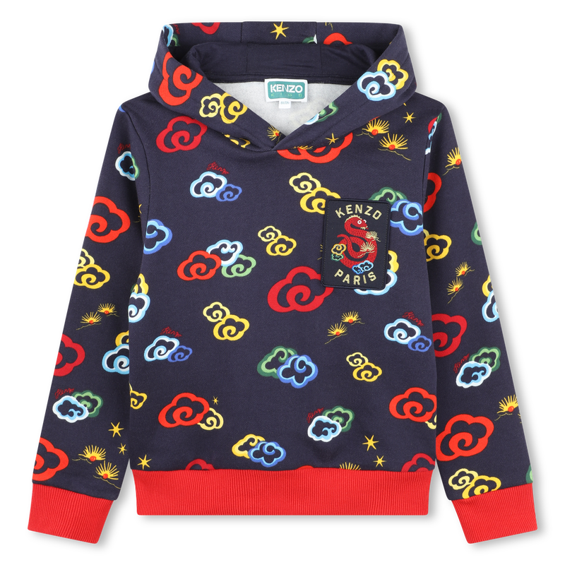 Sweat-shirt &agrave; capuche imprim&eacute; KENZO KIDS 
                        UNISEXE