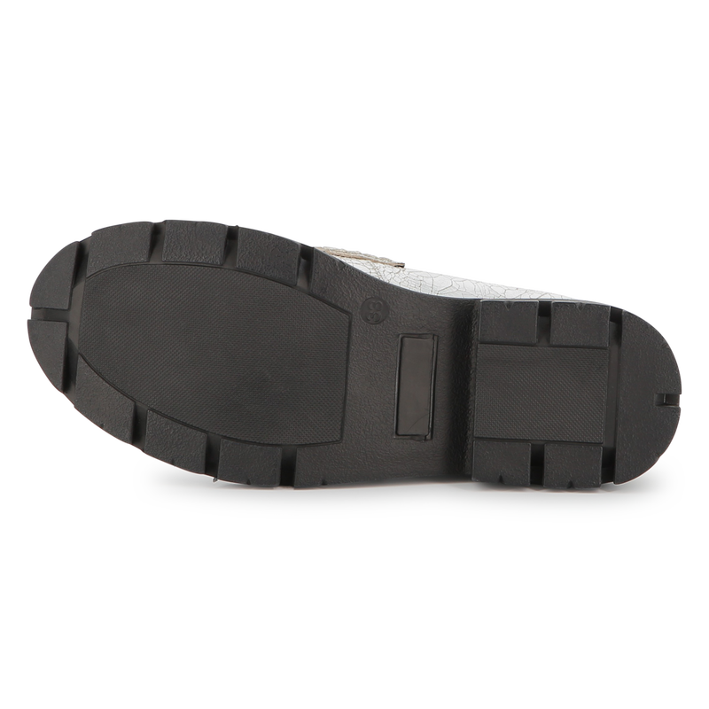 Mocassins en cuir de vachette métallisé DKNY 
                        FILLE