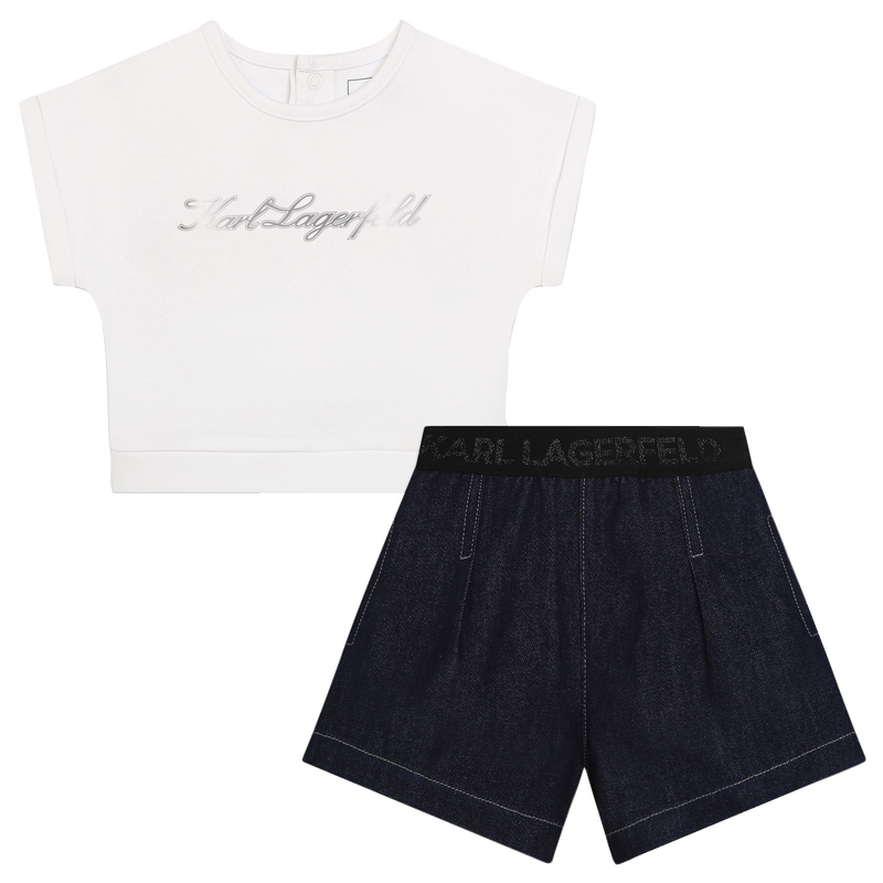 Short en jean et T-shirt KARL LAGERFELD KIDS 
                    FILLE