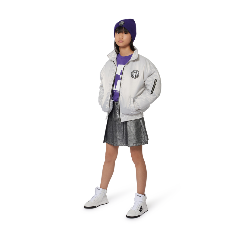 Blouson zippé effet satiné DKNY 
                    FILLE