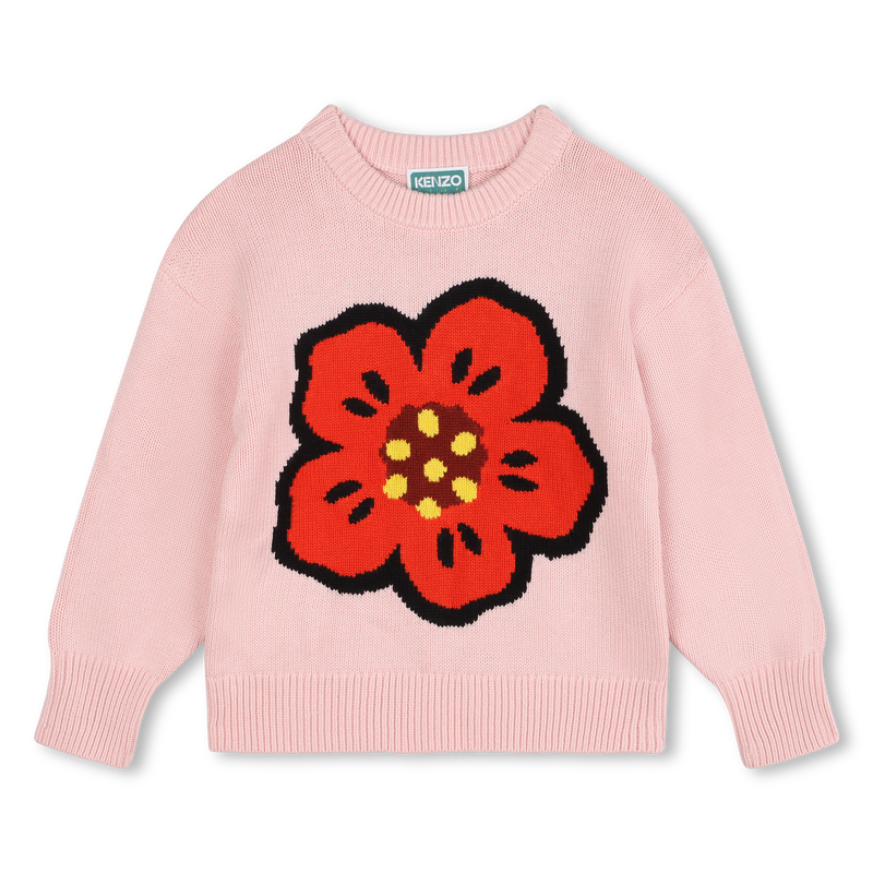 Pull en tricot fleur et sigle KENZO KIDS 
                        FILLE