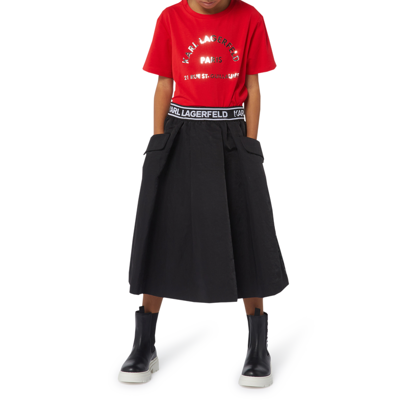 Bottines en cuir de vachette KARL LAGERFELD KIDS 
                        FILLE