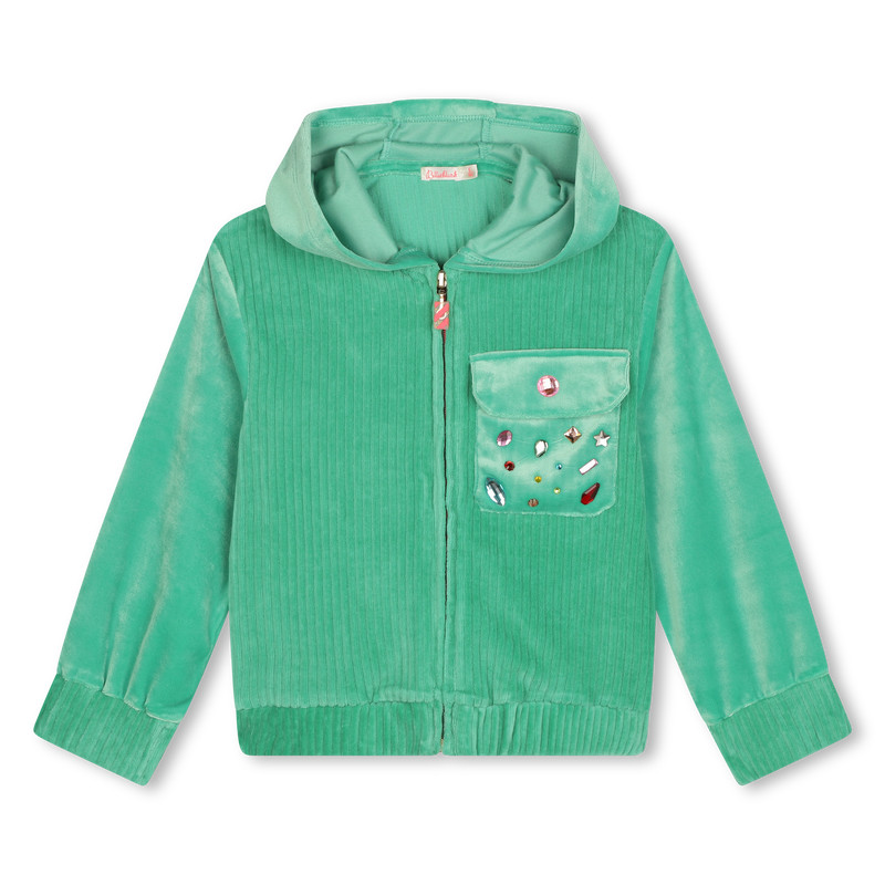 Cardigan à capuche en velours BILLIEBLUSH 
                    FILLE
