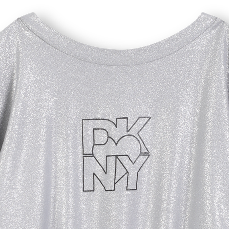 Robe en jersey paillet&eacute; argent&eacute; DKNY 
                        FILLE