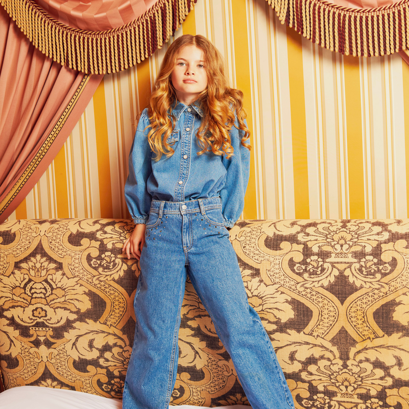 Chemise en jean à strass SONIA RYKIEL 
                    FILLE