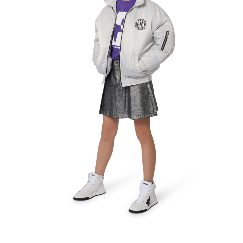 Blouson zipp&eacute; effet satin&eacute; DKNY 
                        FILLE