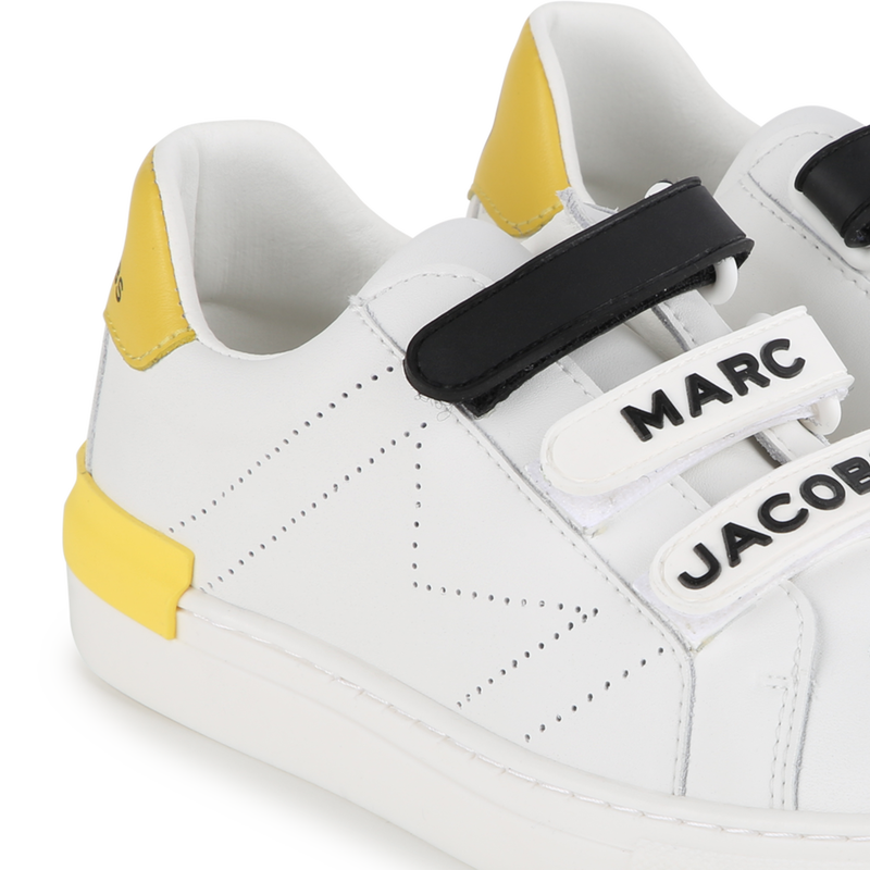 Baskets en cuir de vachette à bandes auto-agrippan THE MARC JACOBS 
                    UNISEXE
