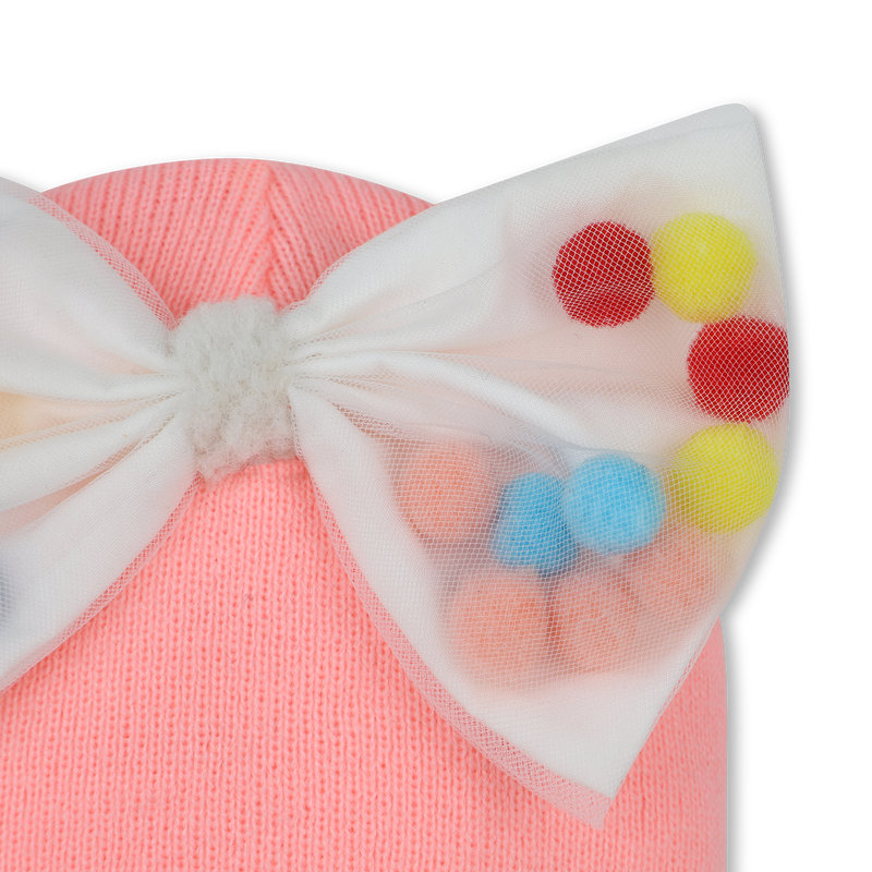 Bonnet à noeud et pompons BILLIEBLUSH 
                    FILLE