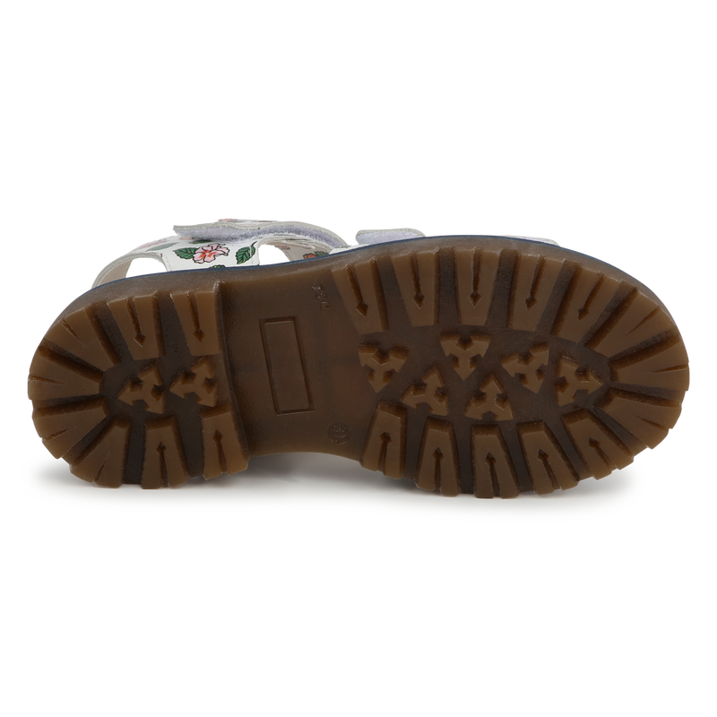 Sandales en cuir avec bande auto-agrippante KENZO KIDS 
                    FILLE